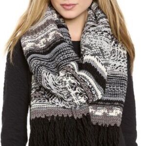 DKNY Pure Novelty Stitch scarf with fringe